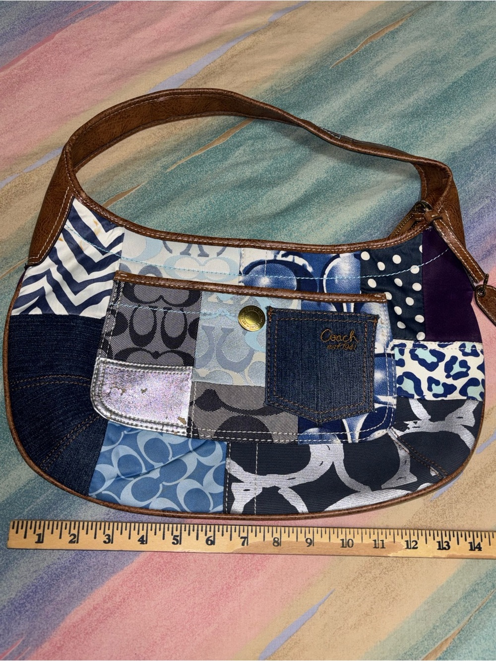 Coach Vintage  Patchwork Denim Ergo Hobo Bag Y2K - Picture 8 of 9